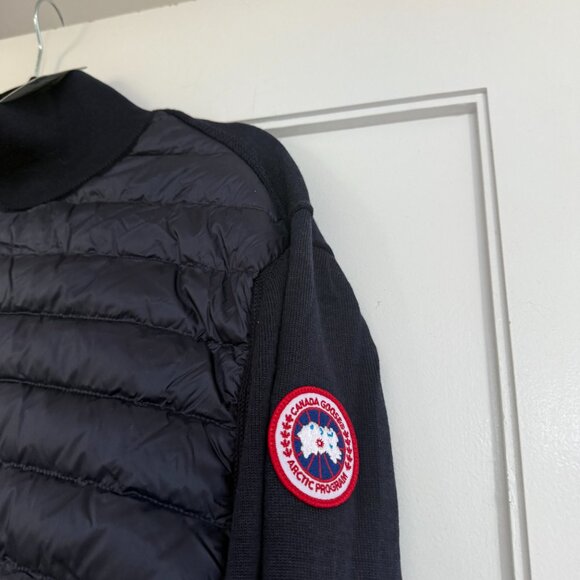 NWT Canada Goose Men's HyBridge Knit Packable Jacket Navy Wool Knit Down Filled - Picture 3 of 8